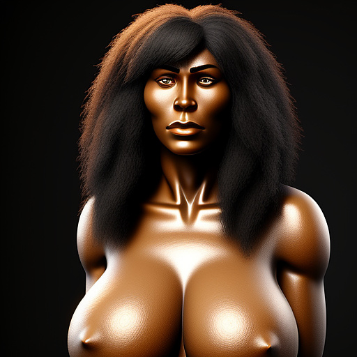 A female homo erectus with huge breasts  in custom style
