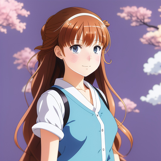Young girl in anime style