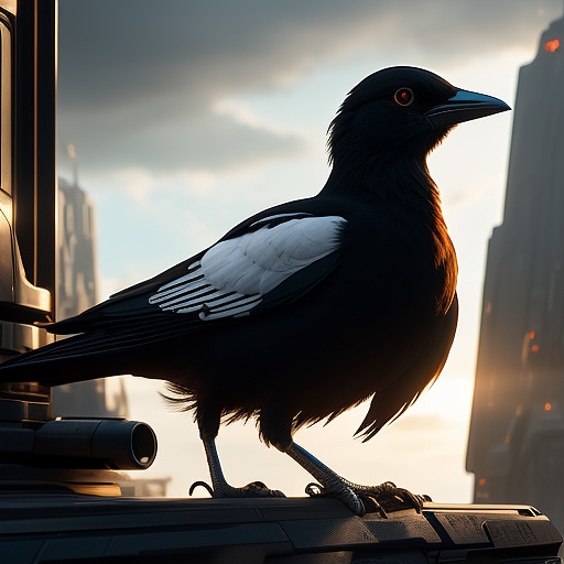 Magpie  in sci-fi style