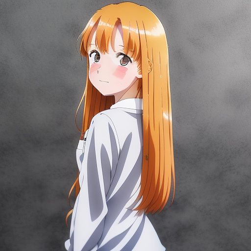 A anime ginger girl, 5'2,13 years old, 7th grade, big ass, medium tits, and cute  in anime style