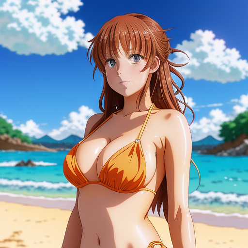 Huge gyatt in bikini
 in anime style