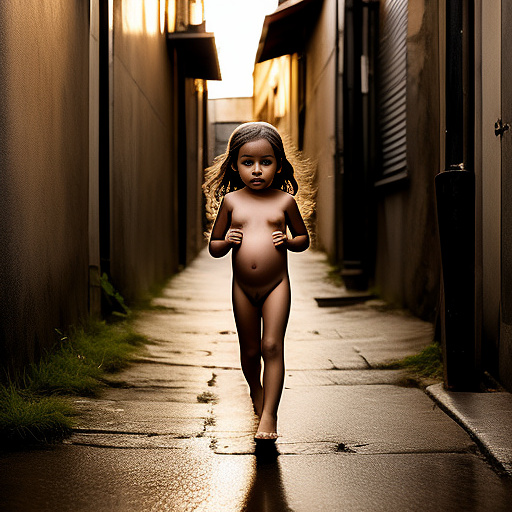 7-years-old, pregnant, nude, penis, alleyway, running in custom style