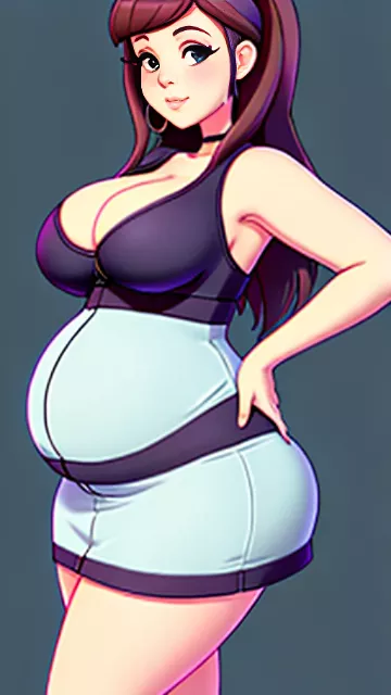 Very wide hips, very big and fat butt, voluptuous, pregnant, big full covered breast, curvy, modest, fully clothed, skirt, tight fitting clothes, skinny face, jewish, woman, sfw, metiss, slim body, flat stomach in disney painted style