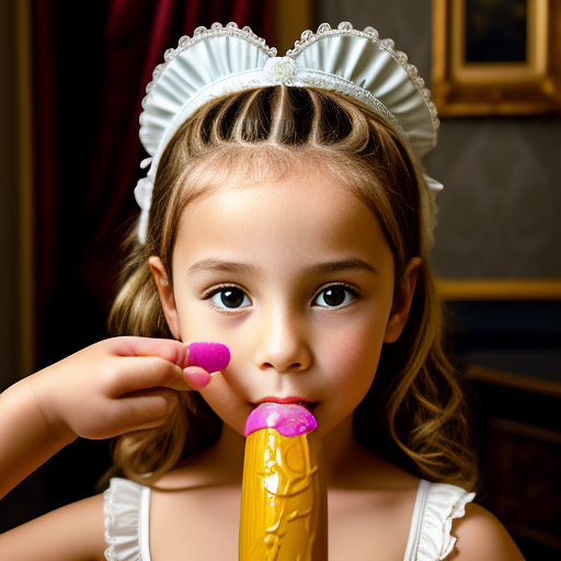 8 years old girl blowjob penis in rococo style