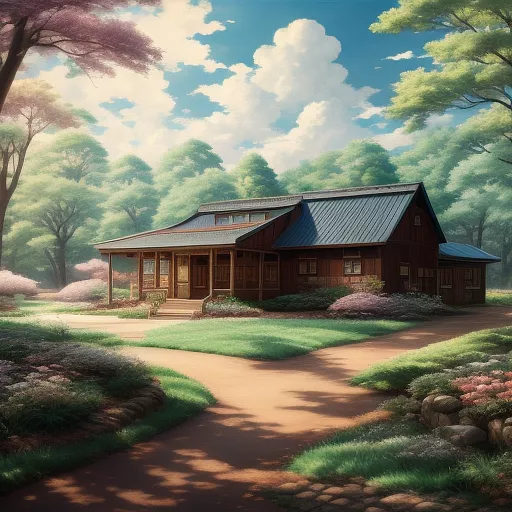 Country side with patch wide fest in anime style
