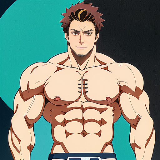 Imagen dos hombres musculoso se culean in anime style