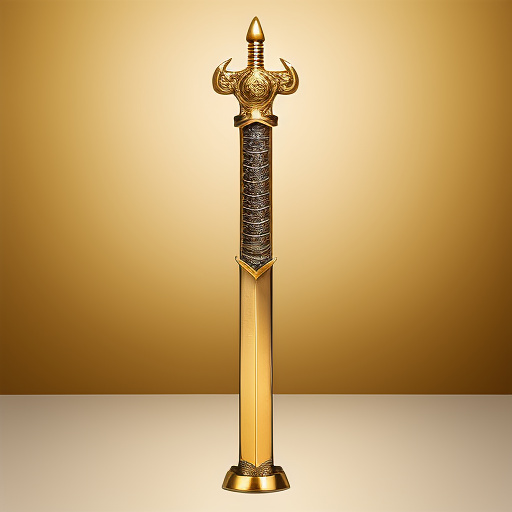 A golden sword standing in custom style