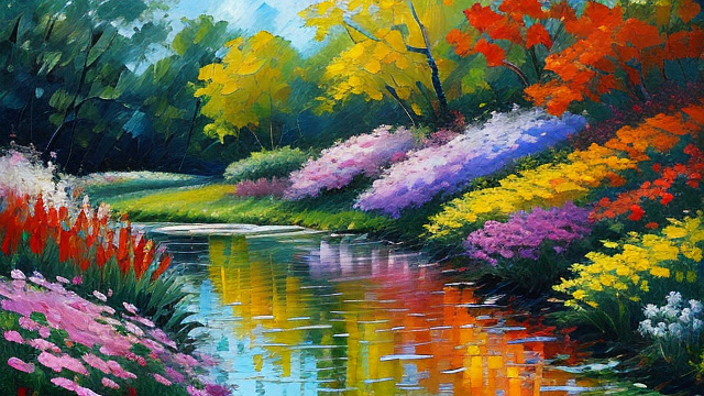 Impressionist oil painting flower  in custom style