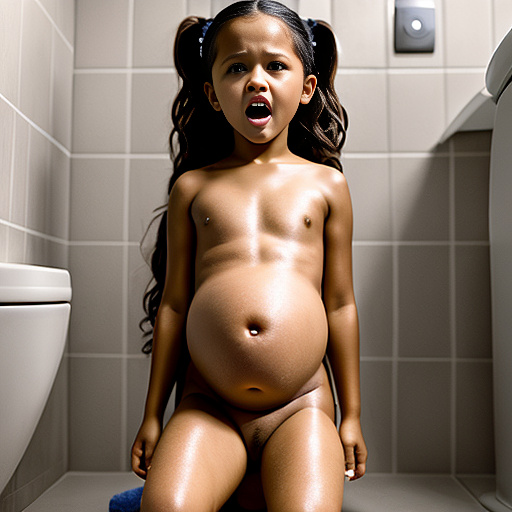 Realistic, detailed, 7-years-old, pregnant, jenna ortega, nude, toilet, screaming in pain, birthing  in custom style