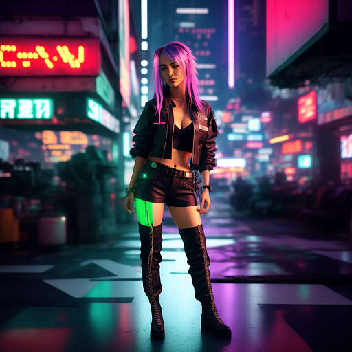 
baggy pants
lace up shirt
knee high boots
fantasy guardian in cyberpunk style