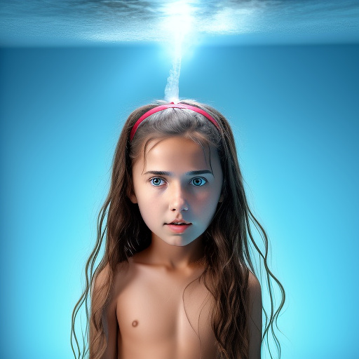 Ultra realistically a 10 year old girl and her brother have sex she frightens herself as a sperm from his penis and splashes on her vagina very detailed in custom style