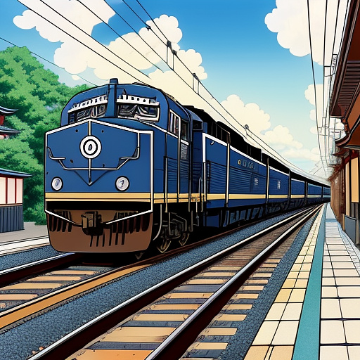 Head of the train like a cat in anime style