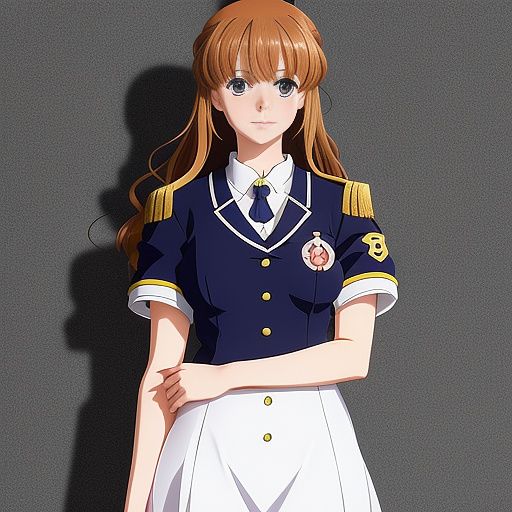 Woman wearing a uniform
 in anime style