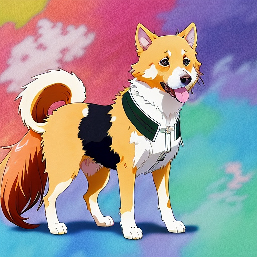 A dog in anime style