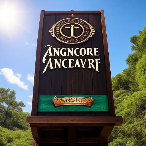 A monkey paw on a wood tavern sign in angelcore style