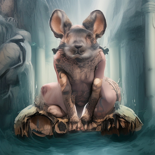 A little grey bear, a little rabbit and a little turtle were humiliated. in disney painted style