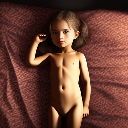 Realistic, little girl,tied to bed, completely naked in custom style