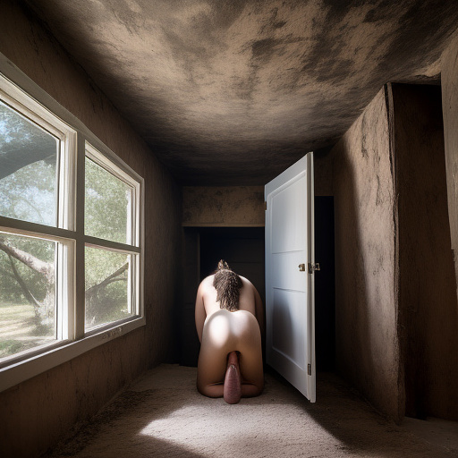 Ultra realistically a 9 year old girl captivated naked in the old house a 40 year old man penetrates with his penis into her vagina detailed third person in custom style