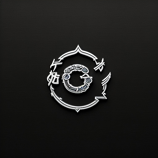 Create a 3d logo with the words drg nz using only black & greyscale in anime style