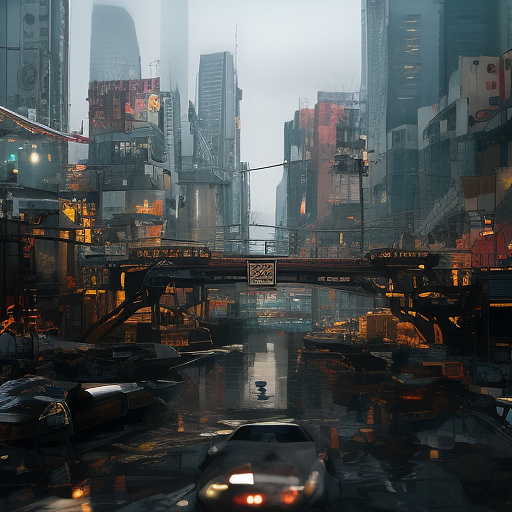 An airplane is flying. people in cyberpunk style