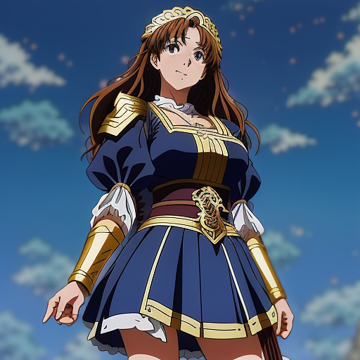 A greek woman in athenian armor in anime style