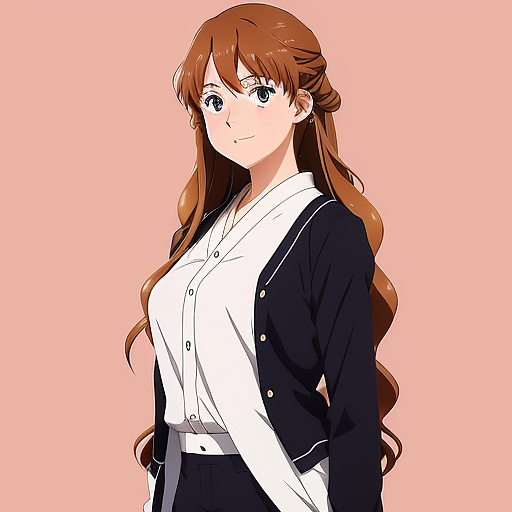 Woman stack of clothes in anime style