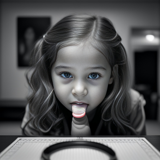 8 years old girl having oral intercourse  in bw photo style
