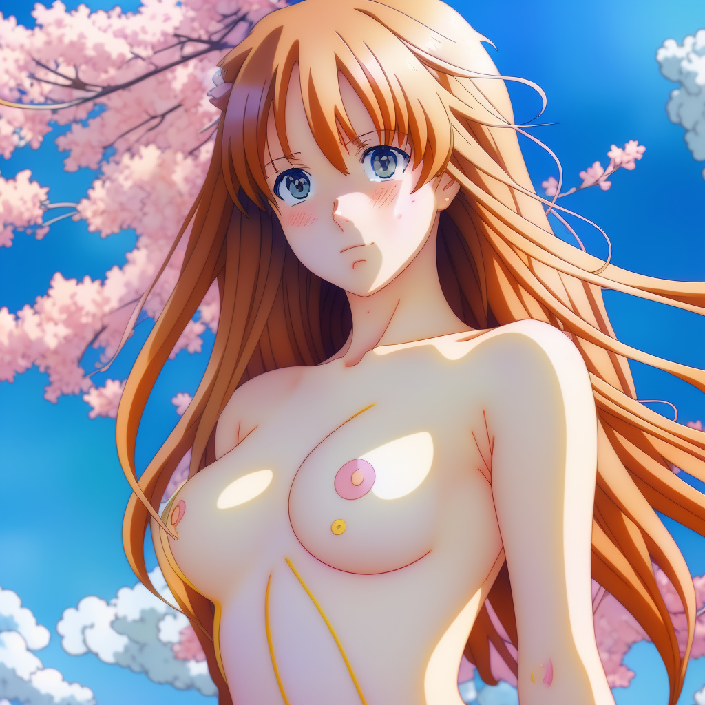 Naked girl in anime style