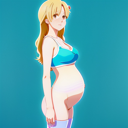 Pregnant femboy in anime style