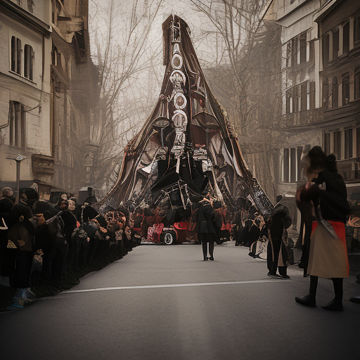 Funeral procession in custom style