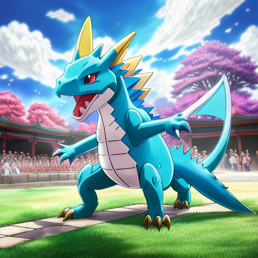 A pokemon charzard raping on stage in anime style