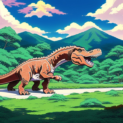 Dinosaur
 in anime style