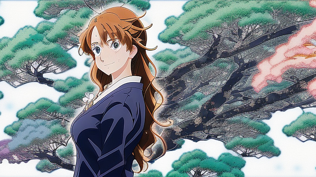 A woman in anime style