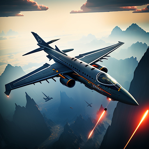 A funny plane is flying. people are falling out of it. in sci-fi style