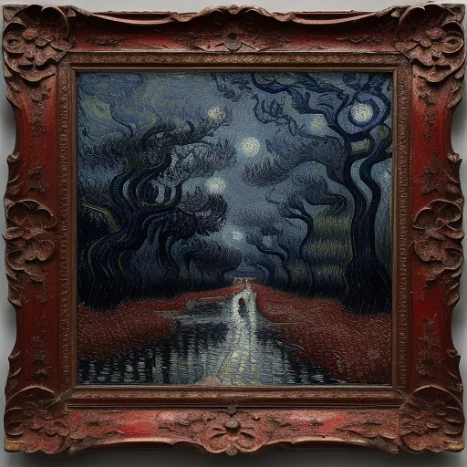 A monster made of blood leeches in neo impressionism style