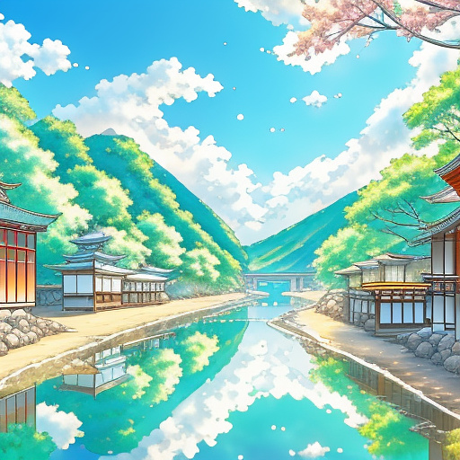 Hello, draw a picture of a very beautiful white woman with big white breasts, wearing a transparent dress, playing in the river.
 in anime style