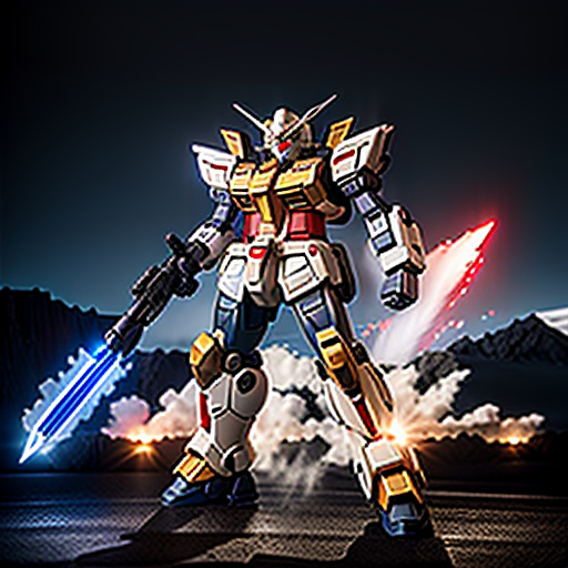 Gundam rx-78 fighting god gundam
 in sci-fi style