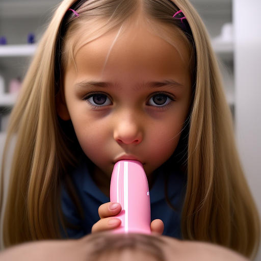 Ultra realistically a 10 year old girl is used in the laboratory for sexual experiments in her vagina a big dildo is inserted. she is startled when he penetrates very close detailed in custom style