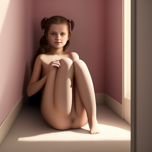 Ultra realistic in my room sits a sweet 10 year old german girl without panties, you can see her pussy in custom style