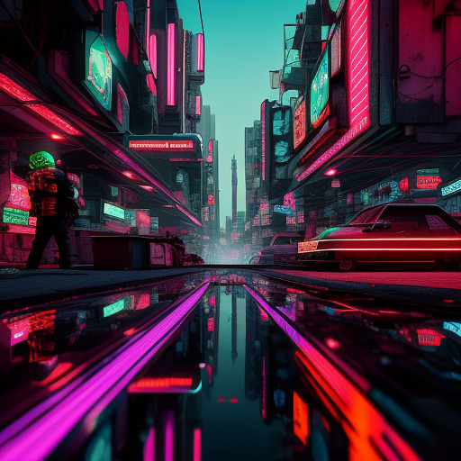 Make me a picture about website design prices in mashhad in cyberpunk style