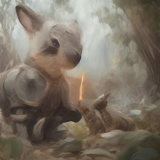 A little grey bear, a little rabbit and a little turtle were humiliated. in disney painted style