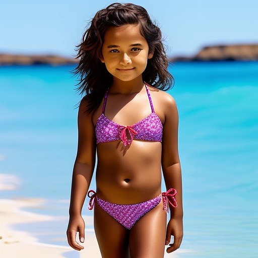 10 year old girl in a bikini  in custom style