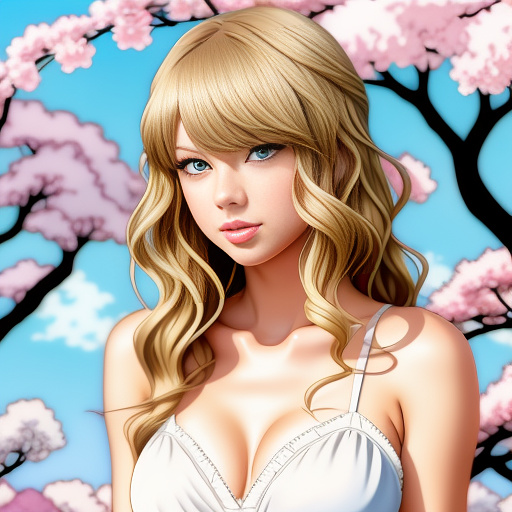 Taylor swift drooling all over
 in anime style