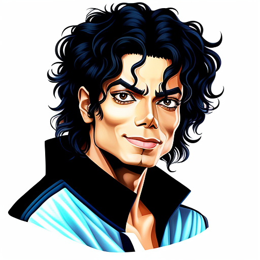 Michael jackson 2d drawing in custom style