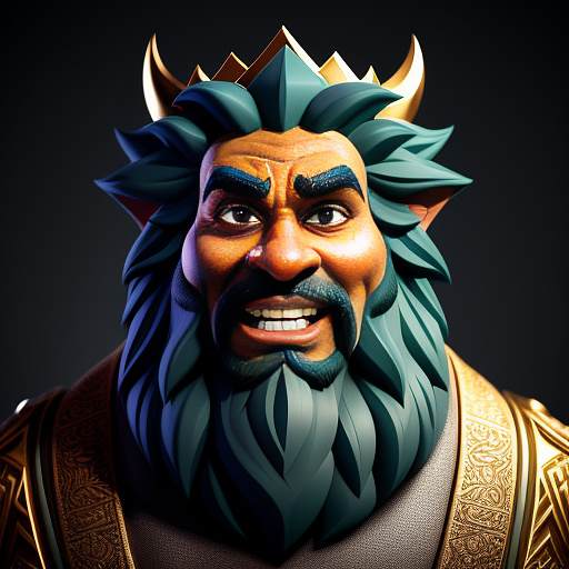Make the king of saudi arabia with a ugly troll face in disney painted style