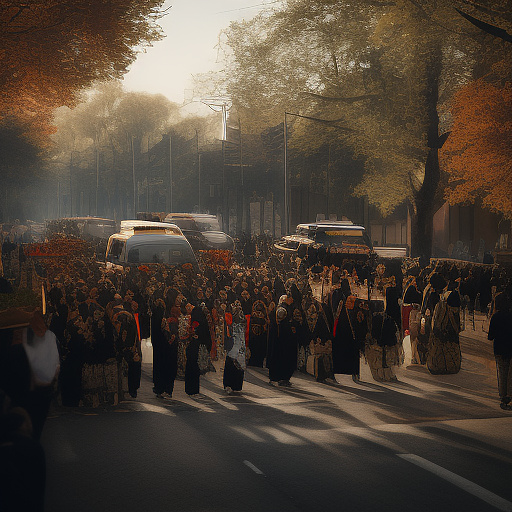 Funeral procession in custom style