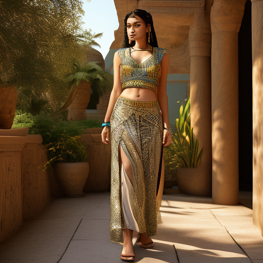 A flowy outfit  harem pants side slit  in egypt style