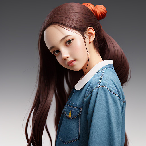Girl sticking her tongue out while looking at a long soft 6 inch black oval shaped stick thats 5 inch diameter and had little pink circle on top of it that comes out of tall guys jeans in anime style