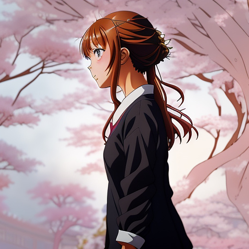 A girl is fellatio in anime style