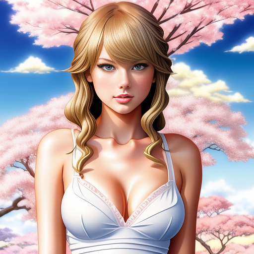 Taylor swift drooling all over
 in anime style